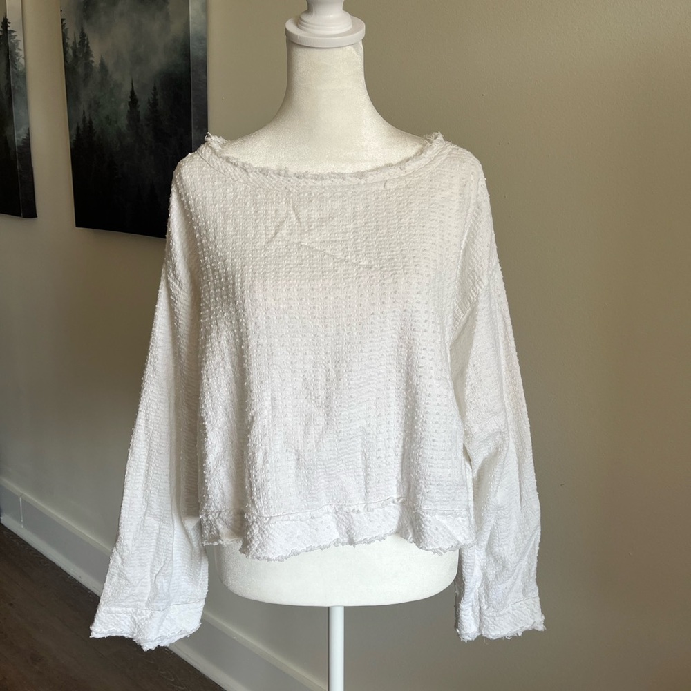Free People Long Sleeve Waffle Knit